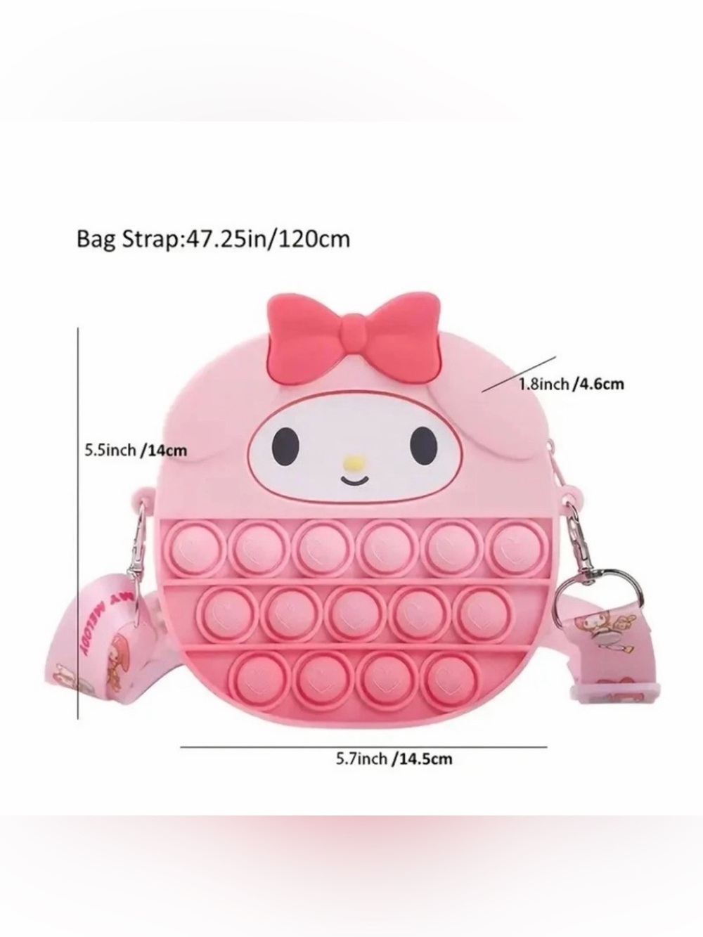 SANRIO My Melody Pop It Silicone Crossbody Purse Bag